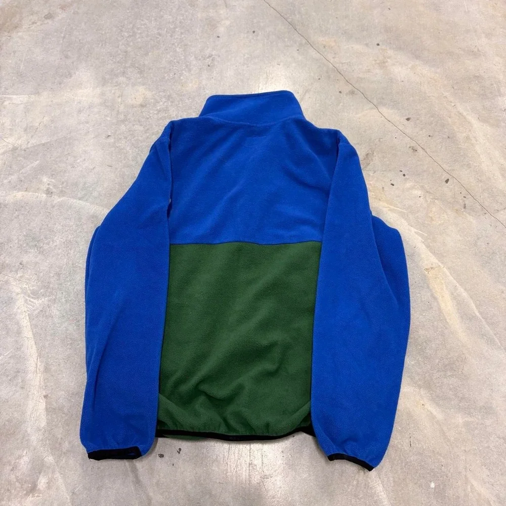 Ripndip Mens Blue Green Colorblock Cat Quarter Zip Fleece Pullover Medium Skate
